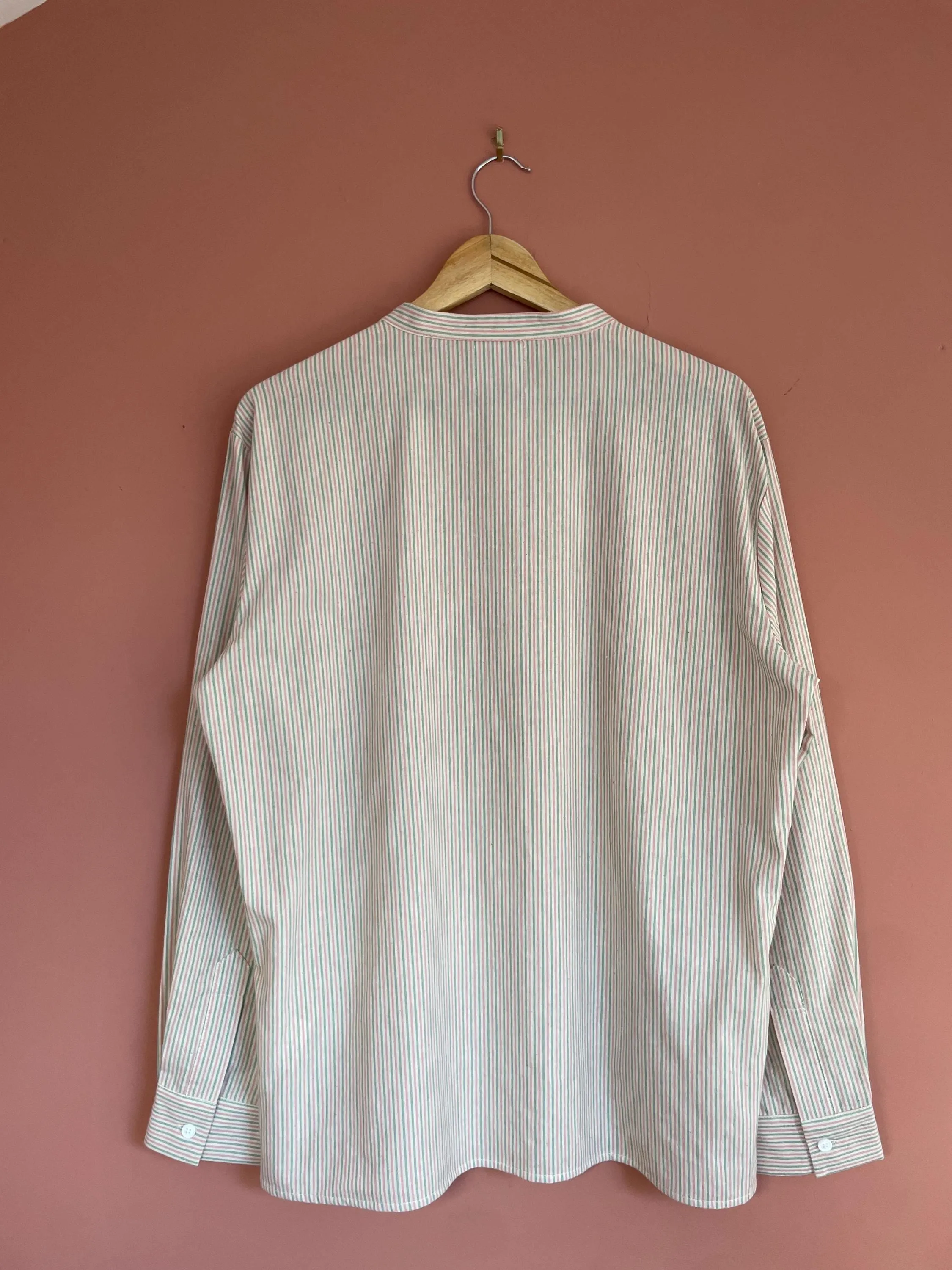 Rhubarb Collarless Grandad Shirt Smock