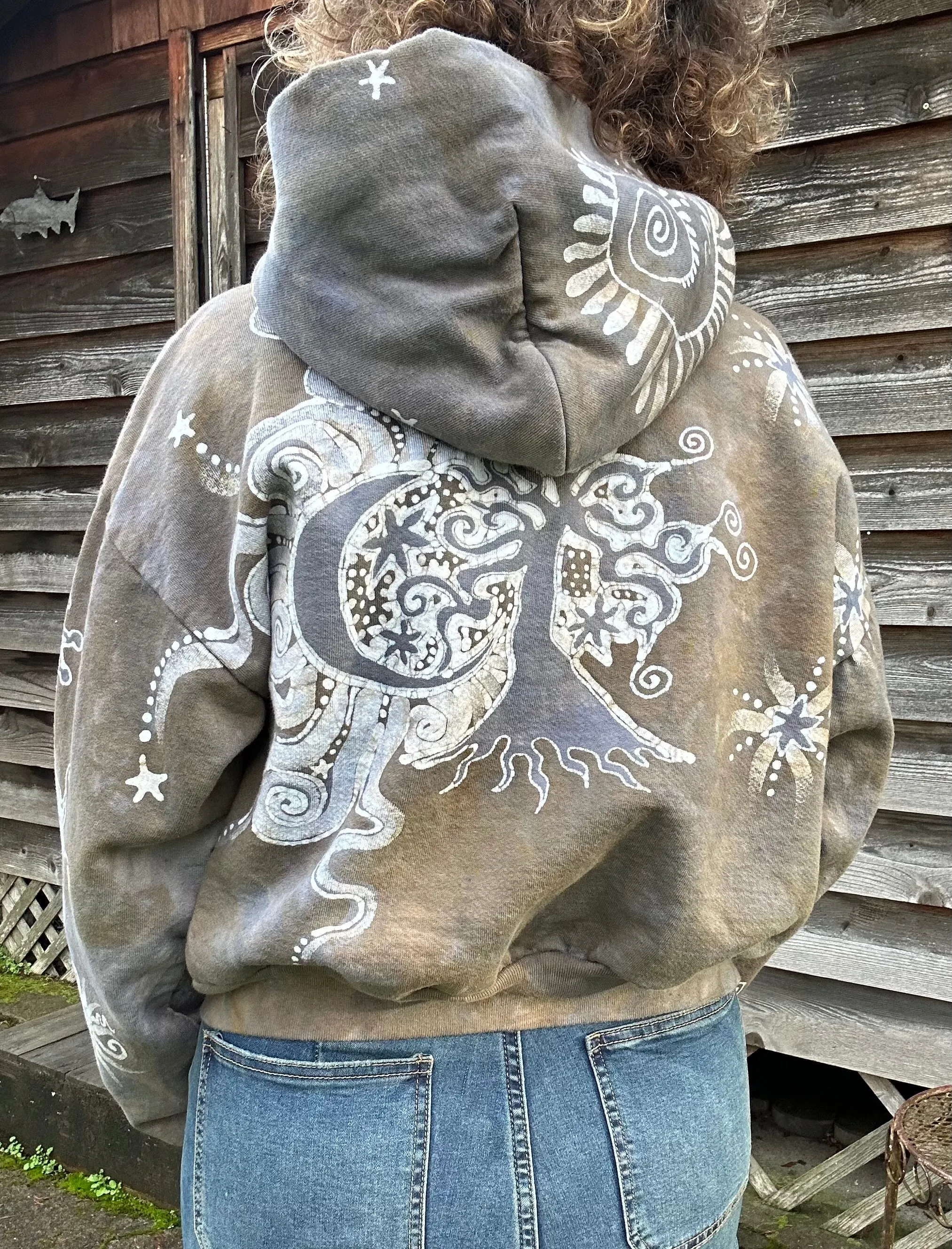 Sandstone Sun Handmade Batik Hoodie