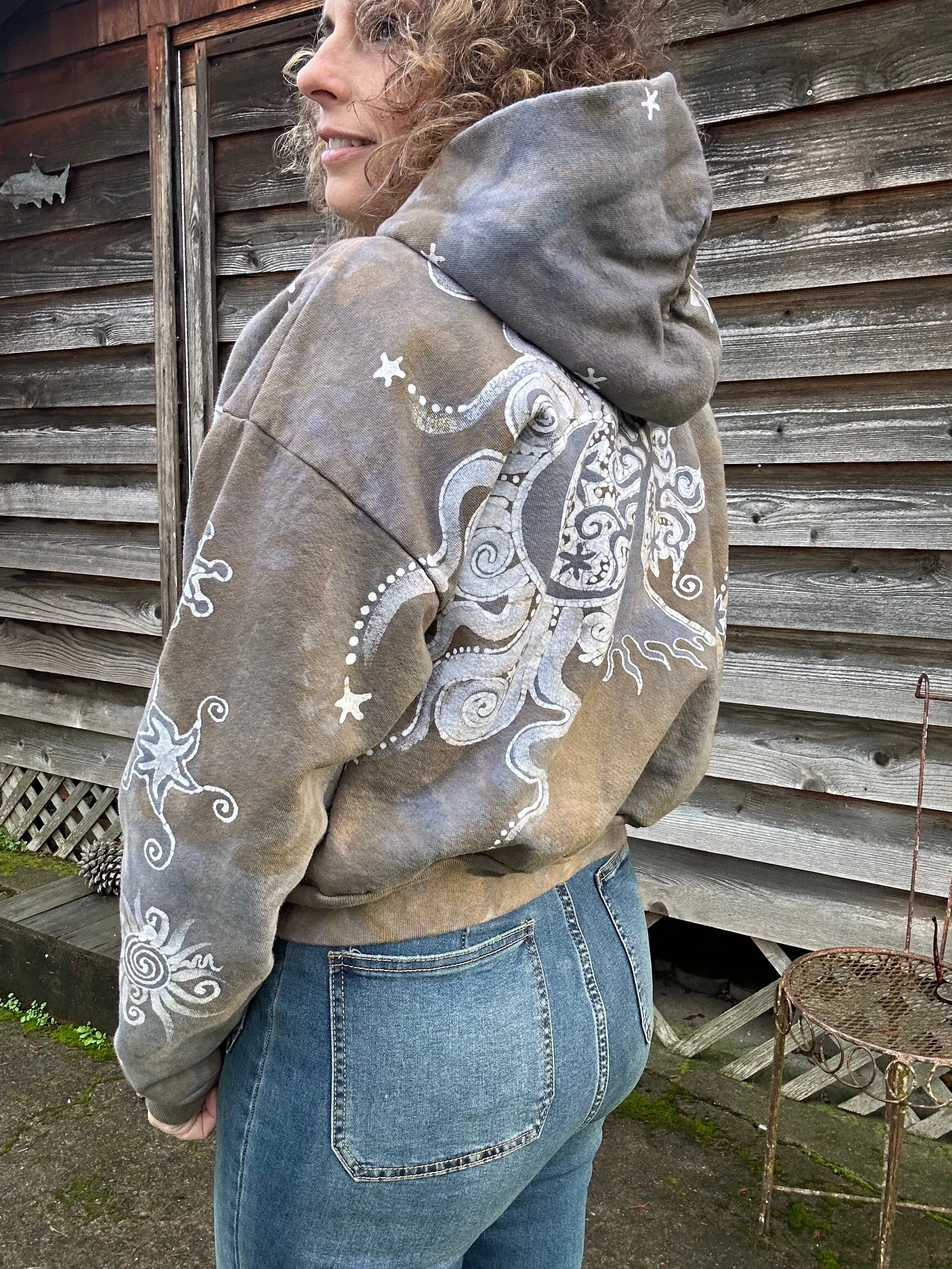 Sandstone Sun Handmade Batik Hoodie