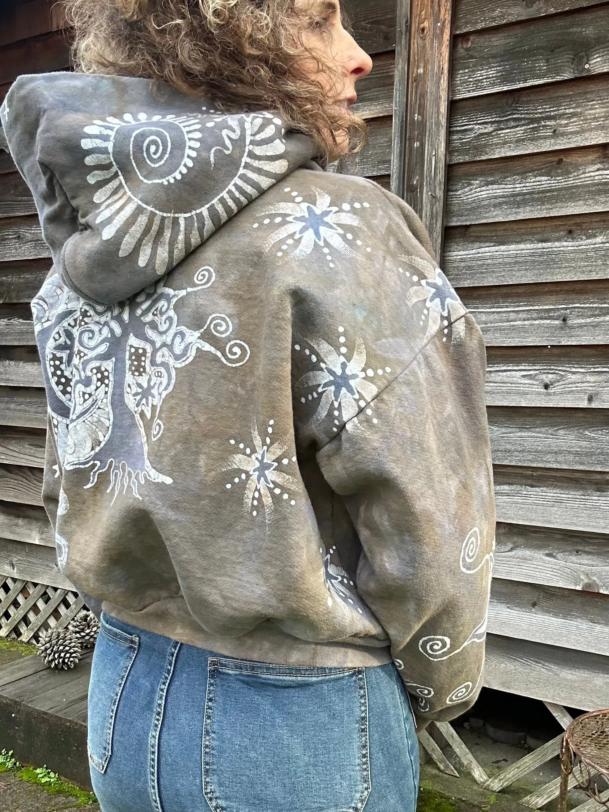 Sandstone Sun Handmade Batik Hoodie