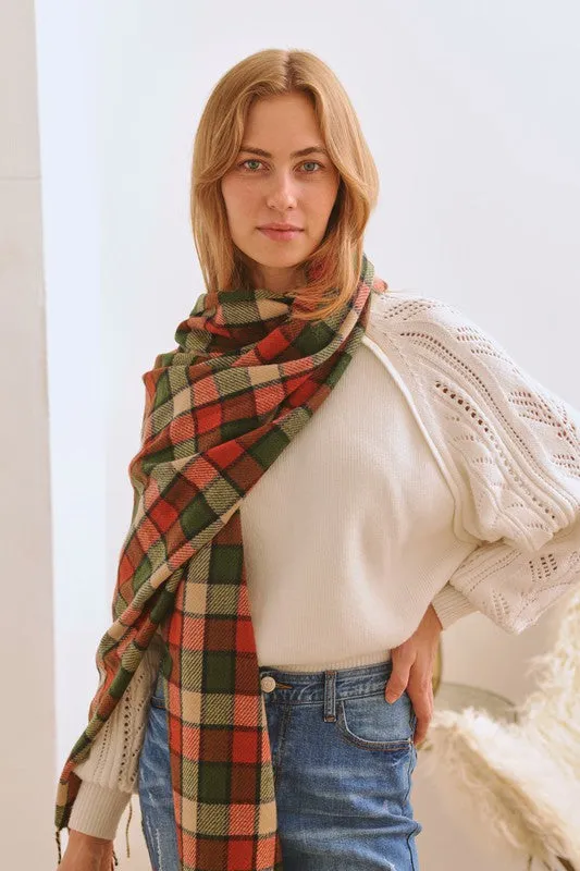SERENE MULTI COLORED CHECKERED PATTERN SCARF