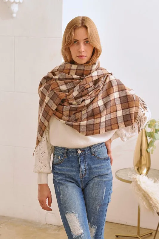 SERENE MULTI COLORED CHECKERED PATTERN SCARF
