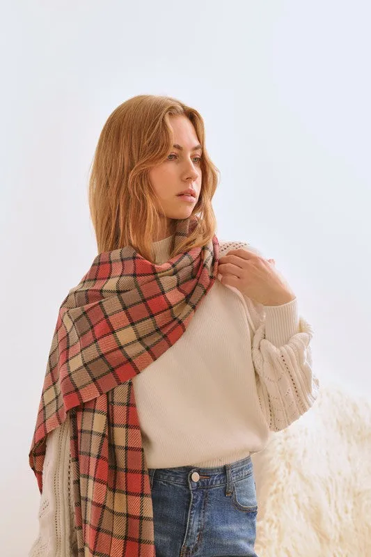 SERENE MULTI COLORED CHECKERED PATTERN SCARF