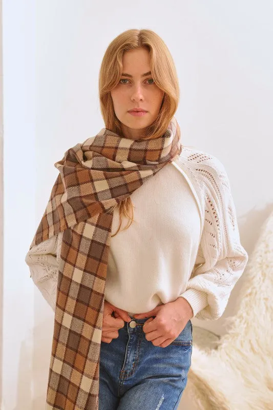 SERENE MULTI COLORED CHECKERED PATTERN SCARF