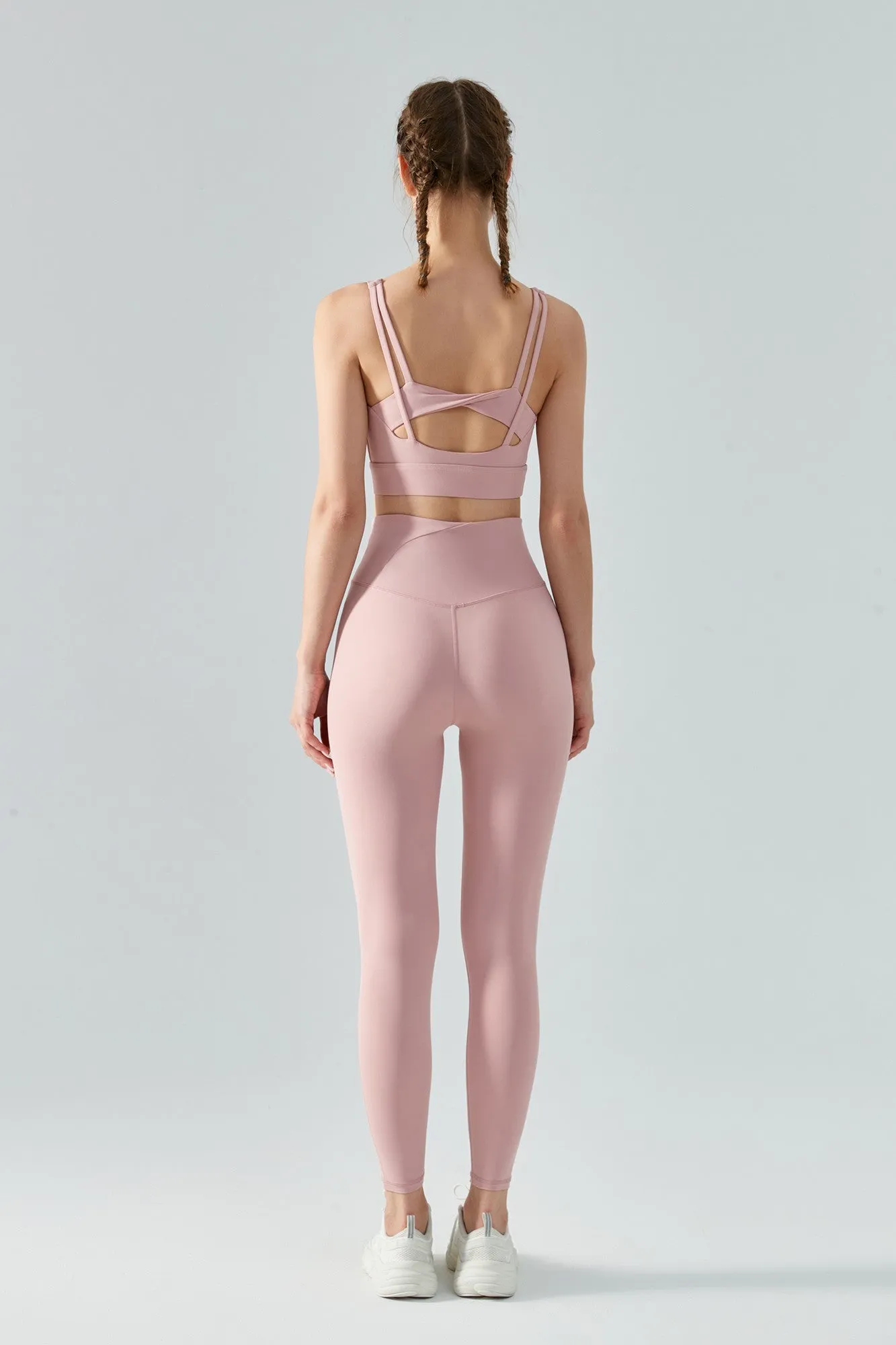 Side Ruched Asymmetrical Waistband Leggings