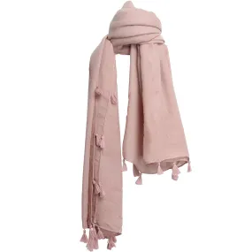 Sidiou Group Anniou New Square Solid Color Cotton And Linen Scarf With Tassels