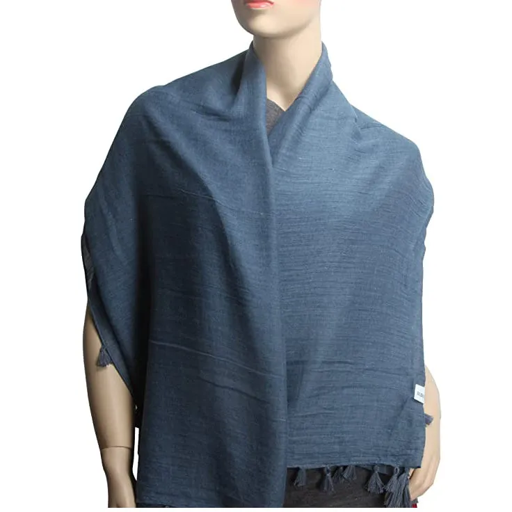Sidiou Group Anniou New Square Solid Color Cotton And Linen Scarf With Tassels