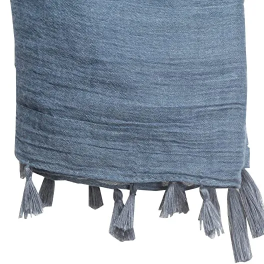 Sidiou Group Anniou New Square Solid Color Cotton And Linen Scarf With Tassels