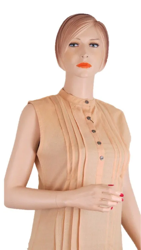 Sleevless Beige Tunic Top