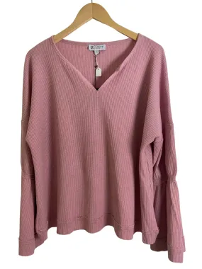 Soft Summer Pale Mauve Waffle-Knit Sweatshirt