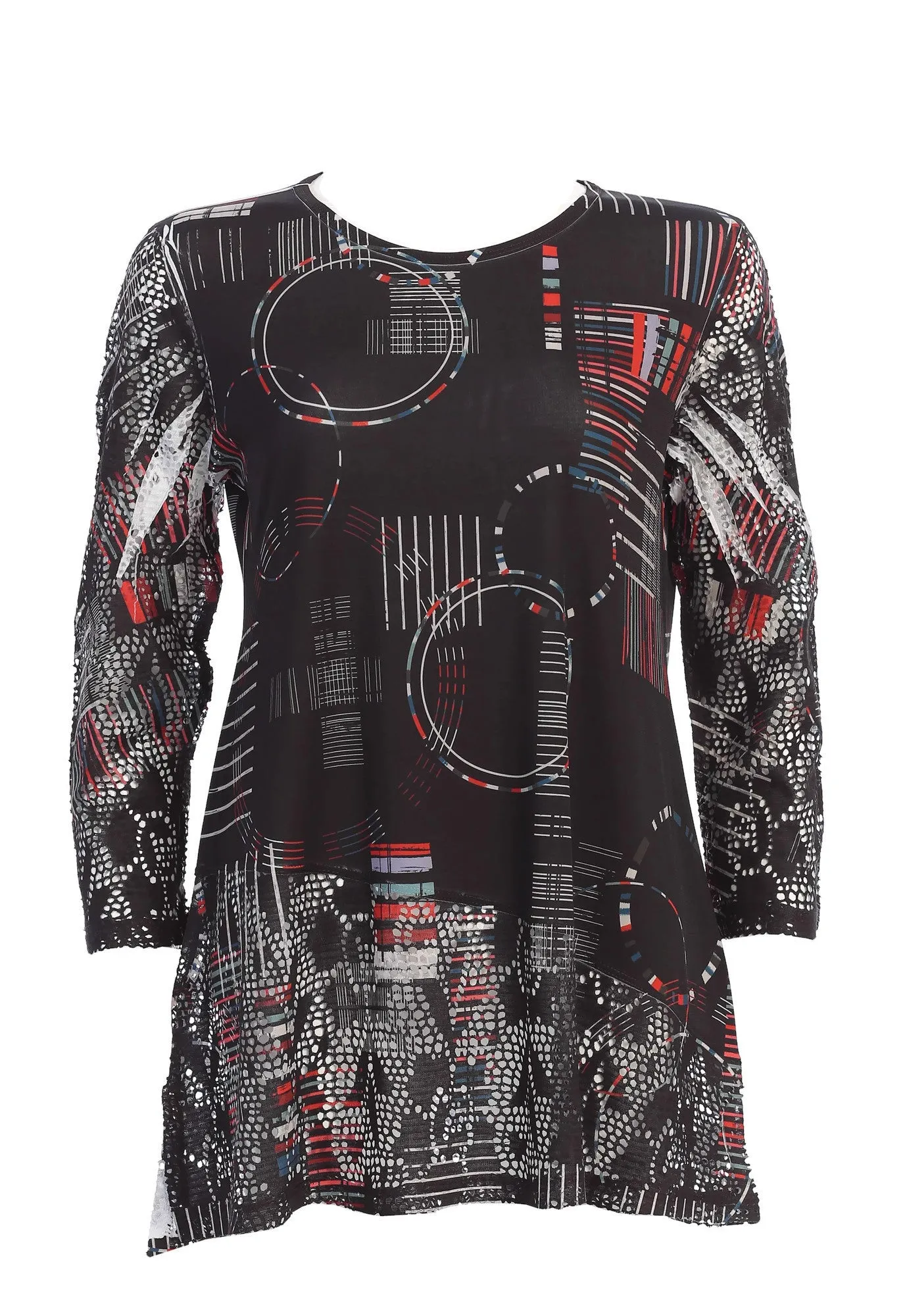 Sonorous Crochet Mesh Contrast Top