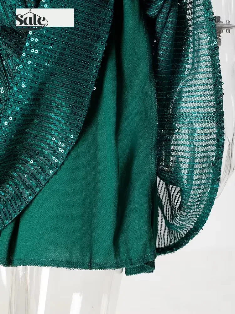 Sparkle Round Neck Sequin Dress Party Evening