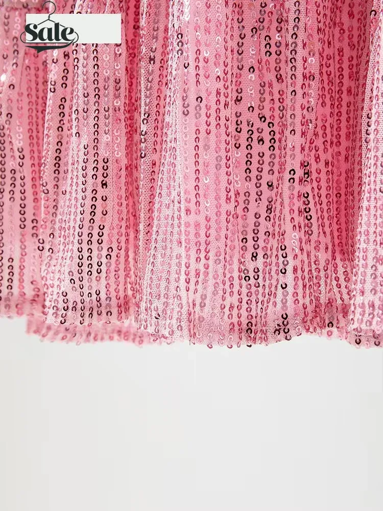 Sparkle Round Neck Sequin Dress Party Evening