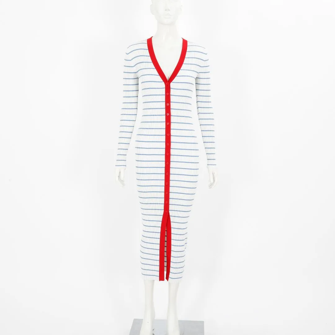 Staud 'Shoko' Striped Button Sweater/Dress Size M