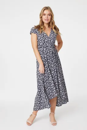 Stella Ditsy Floral Wrap Effect Dress
