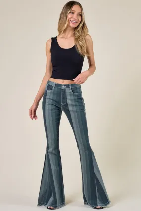Striped flared jeans
