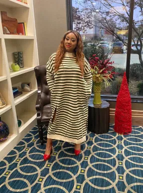Striped Oversized Sweater Dress