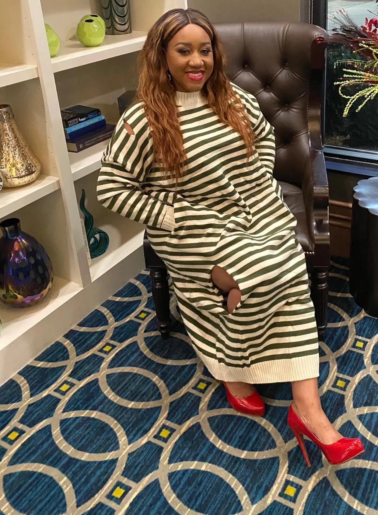 Striped Oversized Sweater Dress
