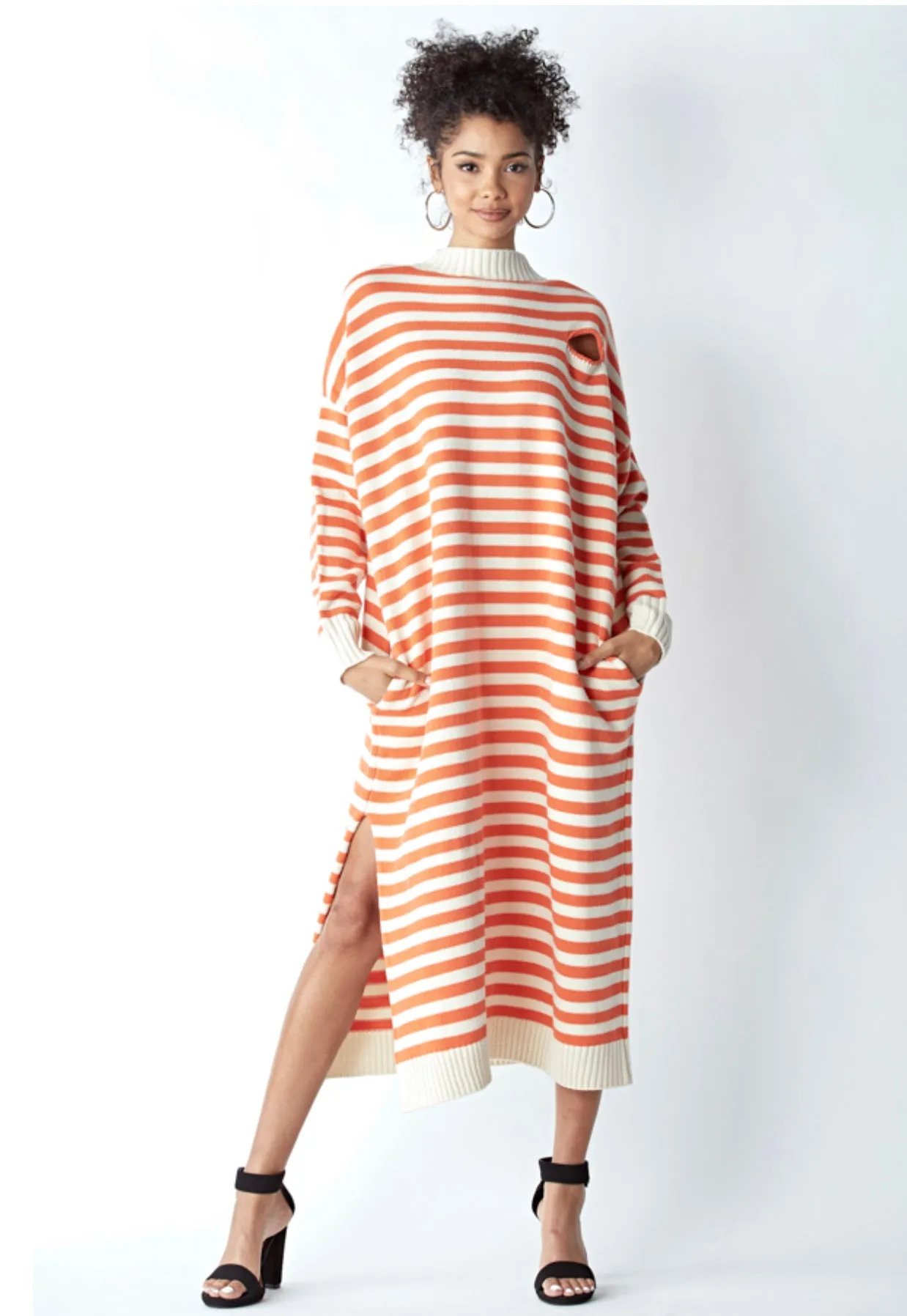 Striped Oversized Sweater Dress