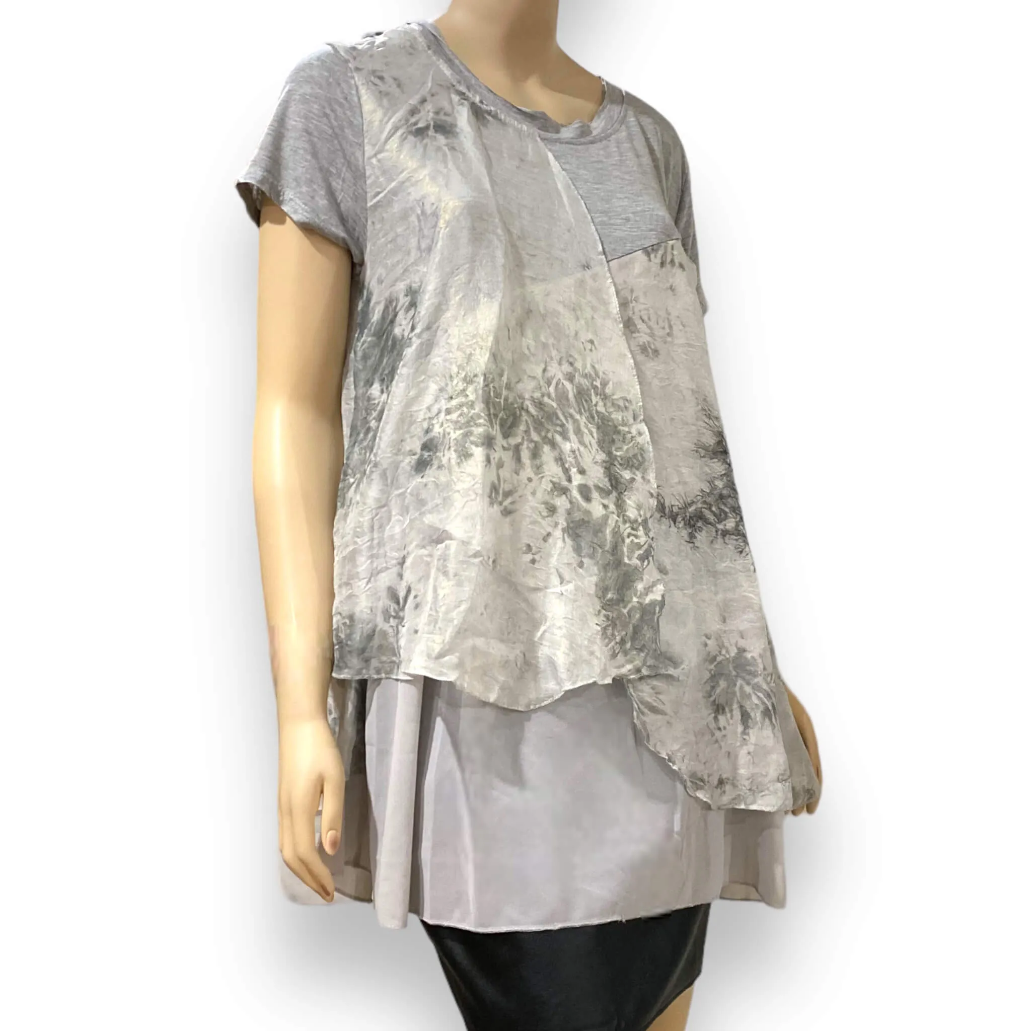 Stylish Tiered Short Sleeve Long Top