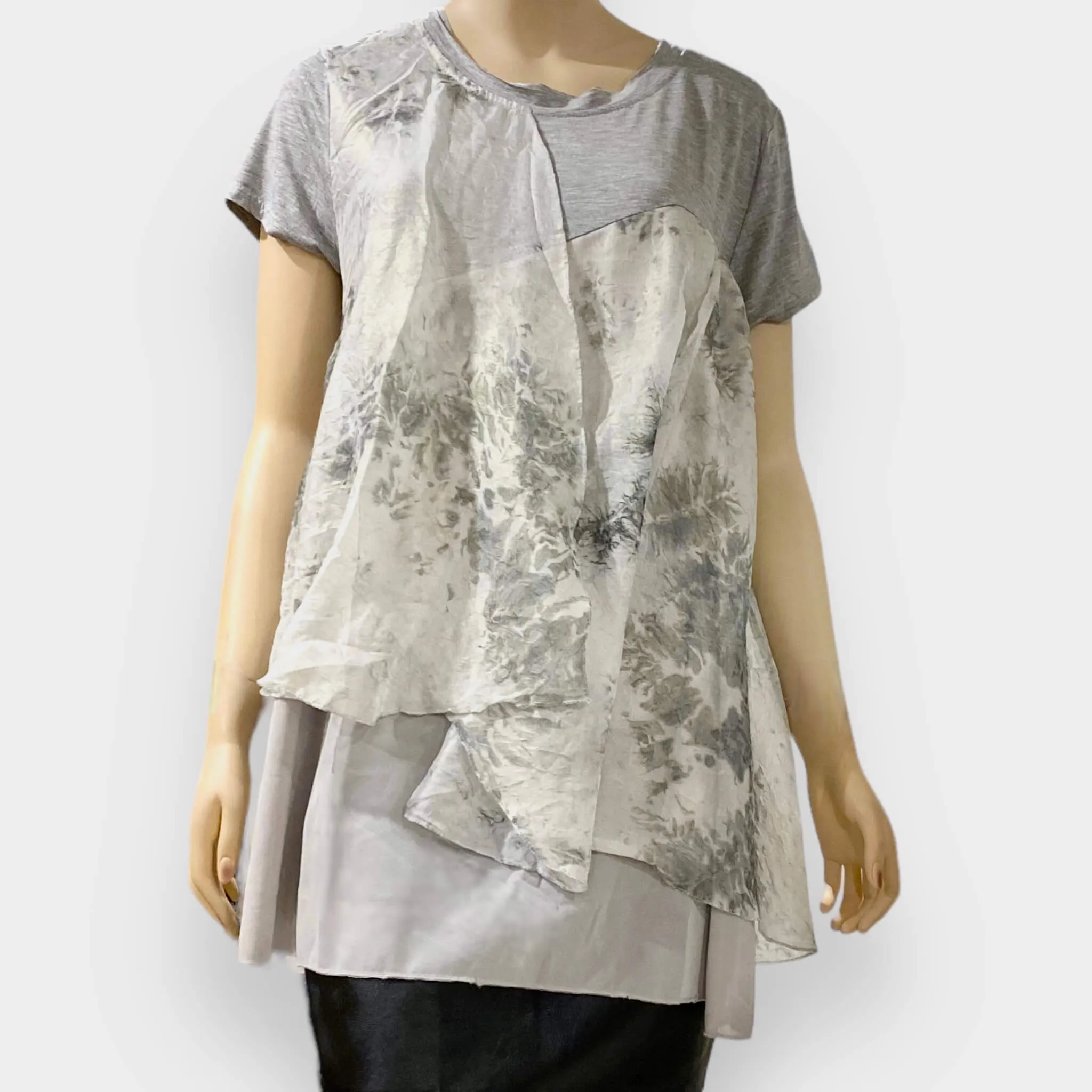 Stylish Tiered Short Sleeve Long Top
