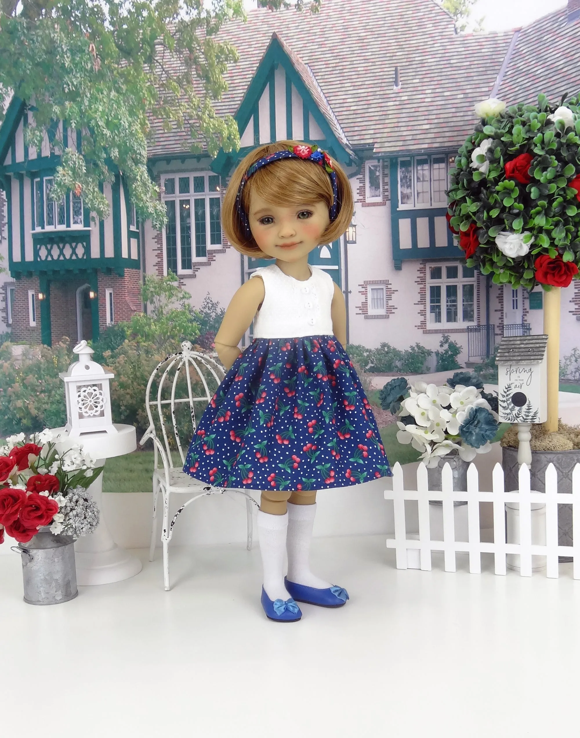 Sugared Cherries - dress and sweater with shoes for Ruby Red Fashion Friends doll