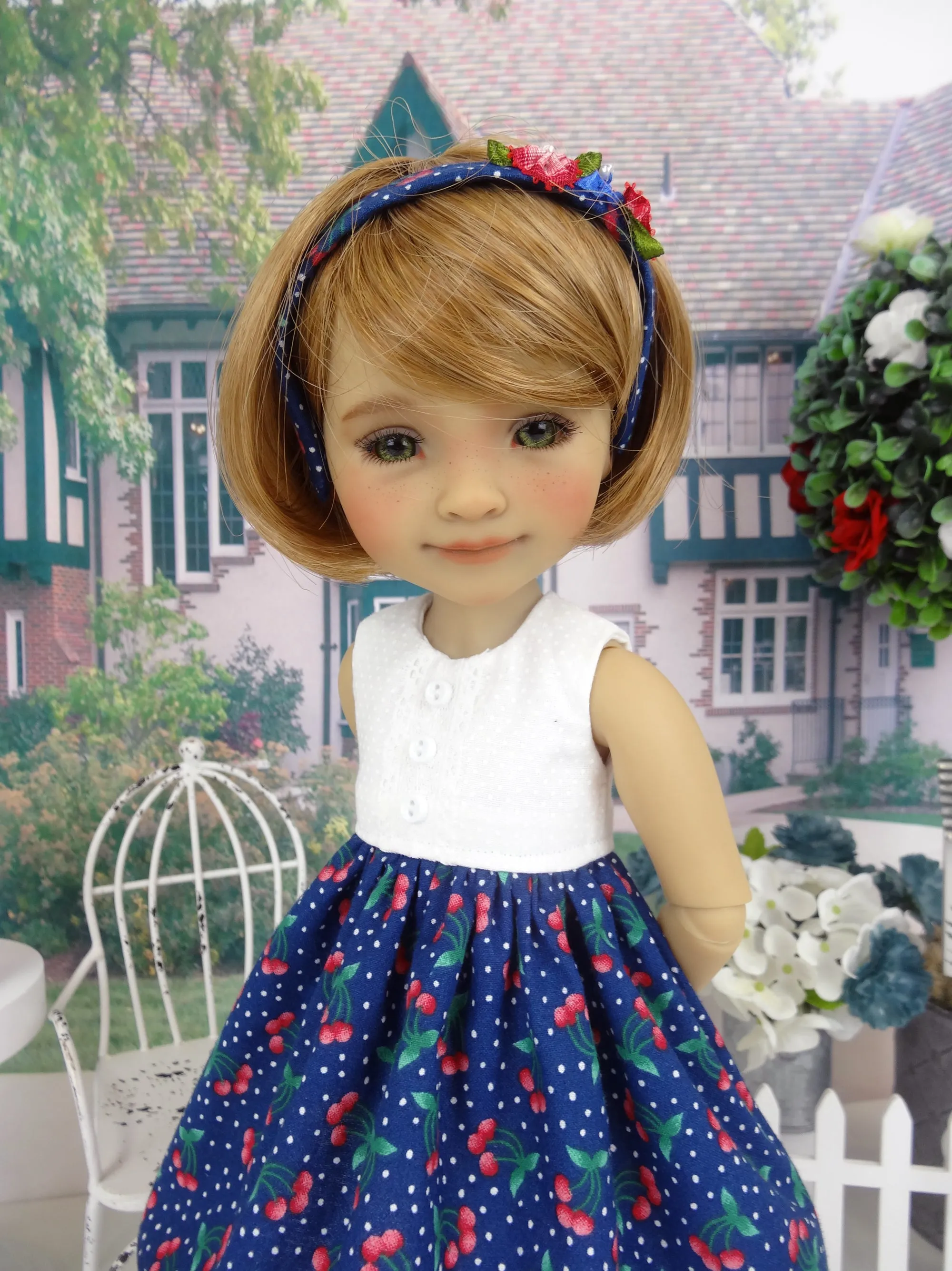 Sugared Cherries - dress and sweater with shoes for Ruby Red Fashion Friends doll