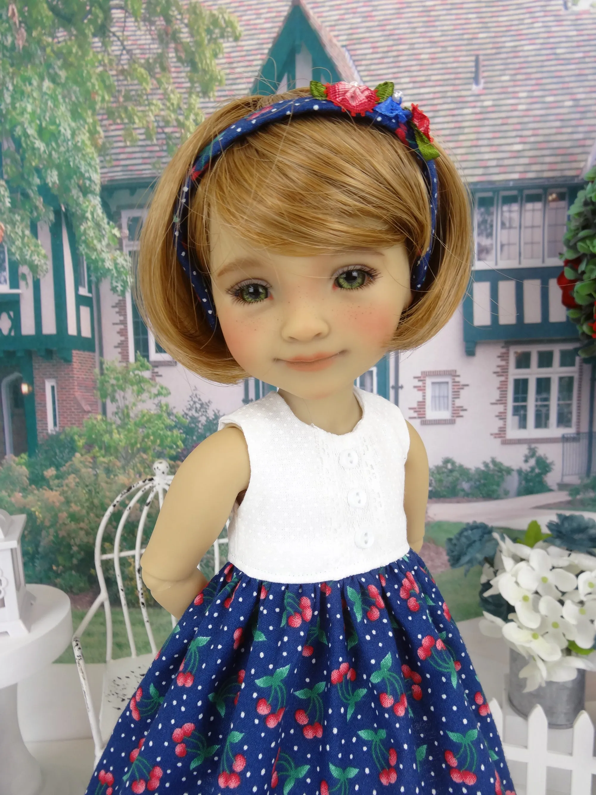 Sugared Cherries - dress and sweater with shoes for Ruby Red Fashion Friends doll