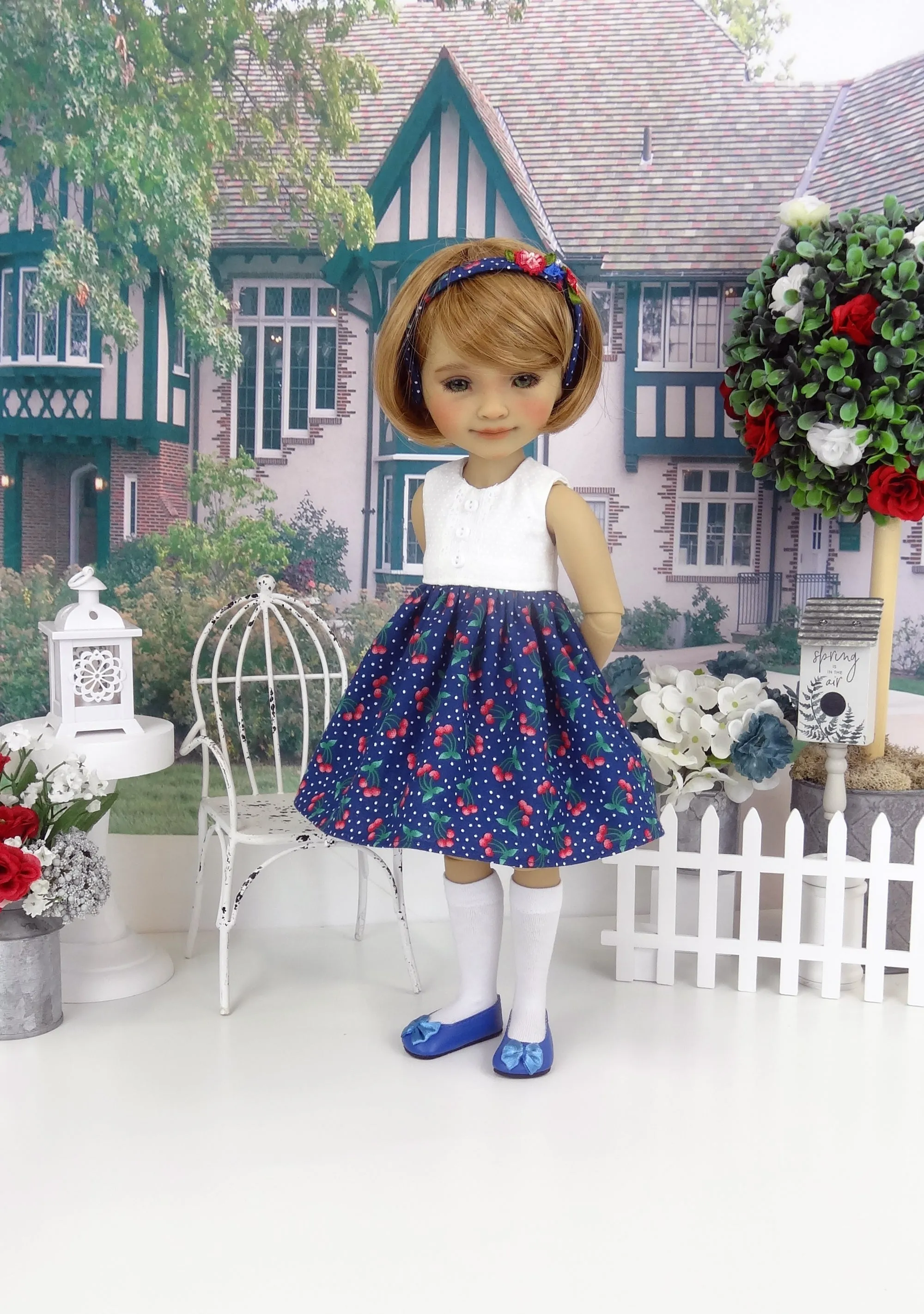Sugared Cherries - dress and sweater with shoes for Ruby Red Fashion Friends doll