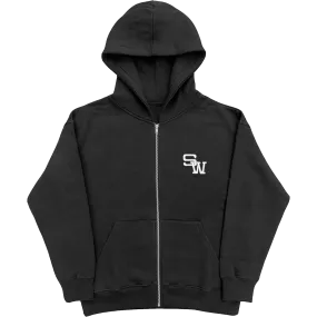 SW ZIP HOODIE - BLACK