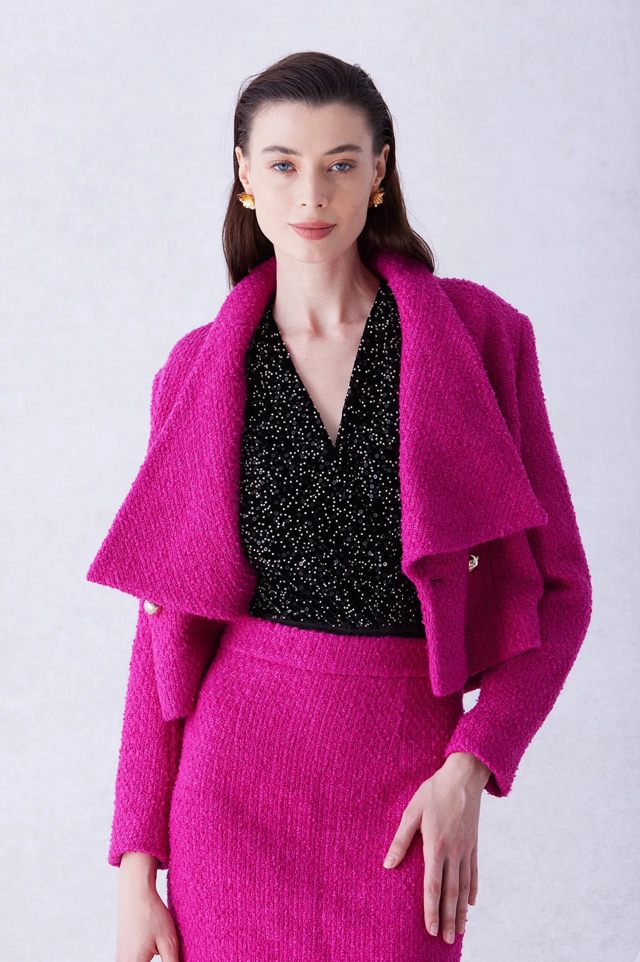 TAILORED SKIRT IN ROSE RED