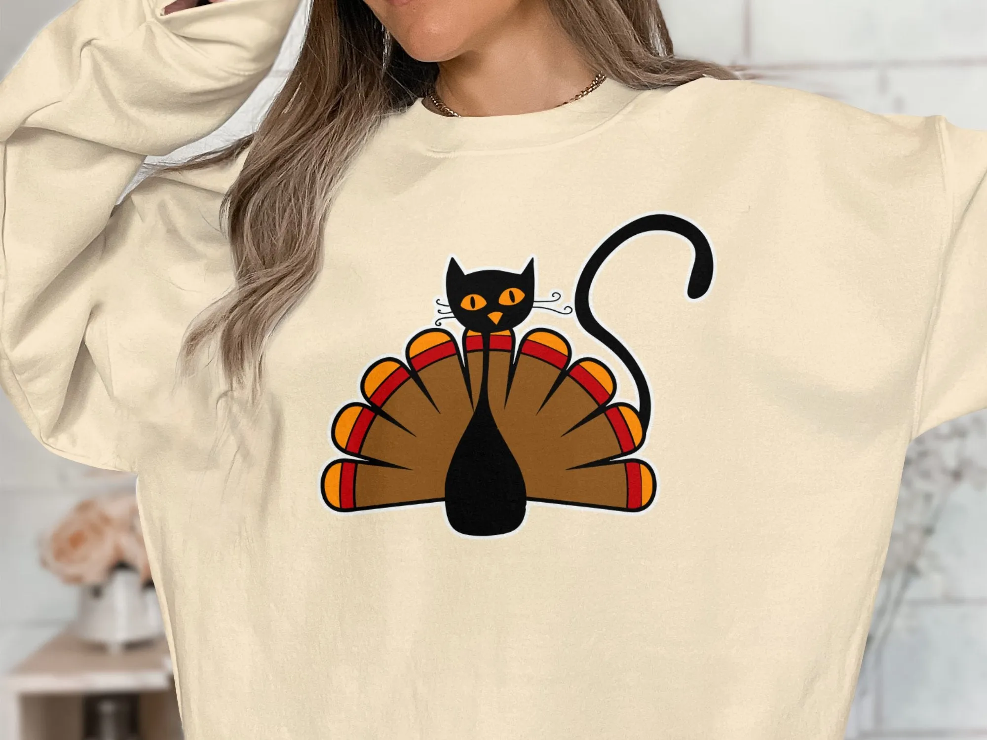Thanksgiving Cat Turkey Shirt, Tank, Sweatshirt & Matching Family Shirts. Perfect for a Fall or Thanksgiving Gift