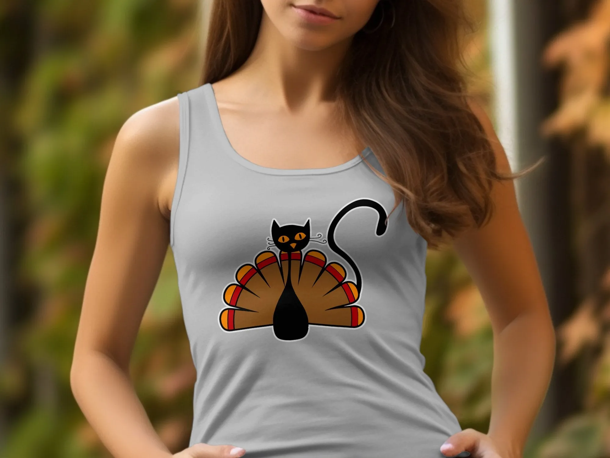 Thanksgiving Cat Turkey Shirt, Tank, Sweatshirt & Matching Family Shirts. Perfect for a Fall or Thanksgiving Gift