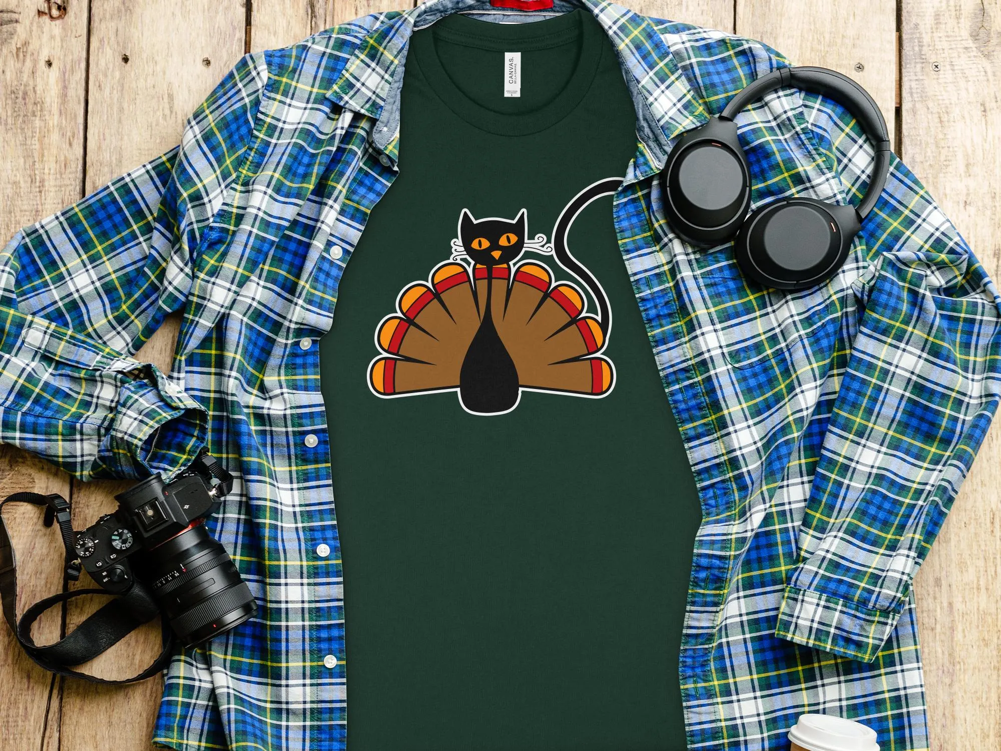 Thanksgiving Cat Turkey Shirt, Tank, Sweatshirt & Matching Family Shirts. Perfect for a Fall or Thanksgiving Gift