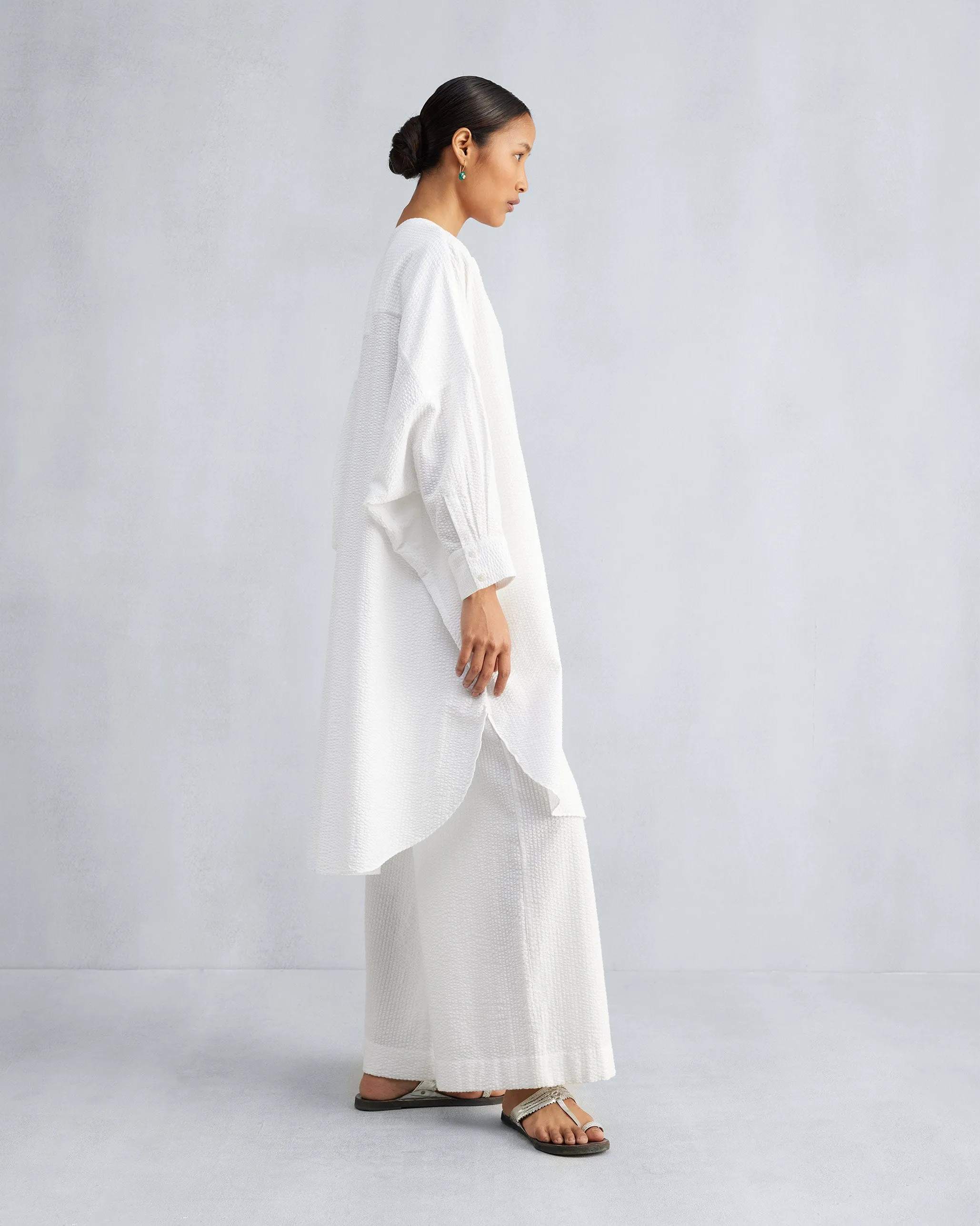 The Lazy Sunday Tunic Set - White