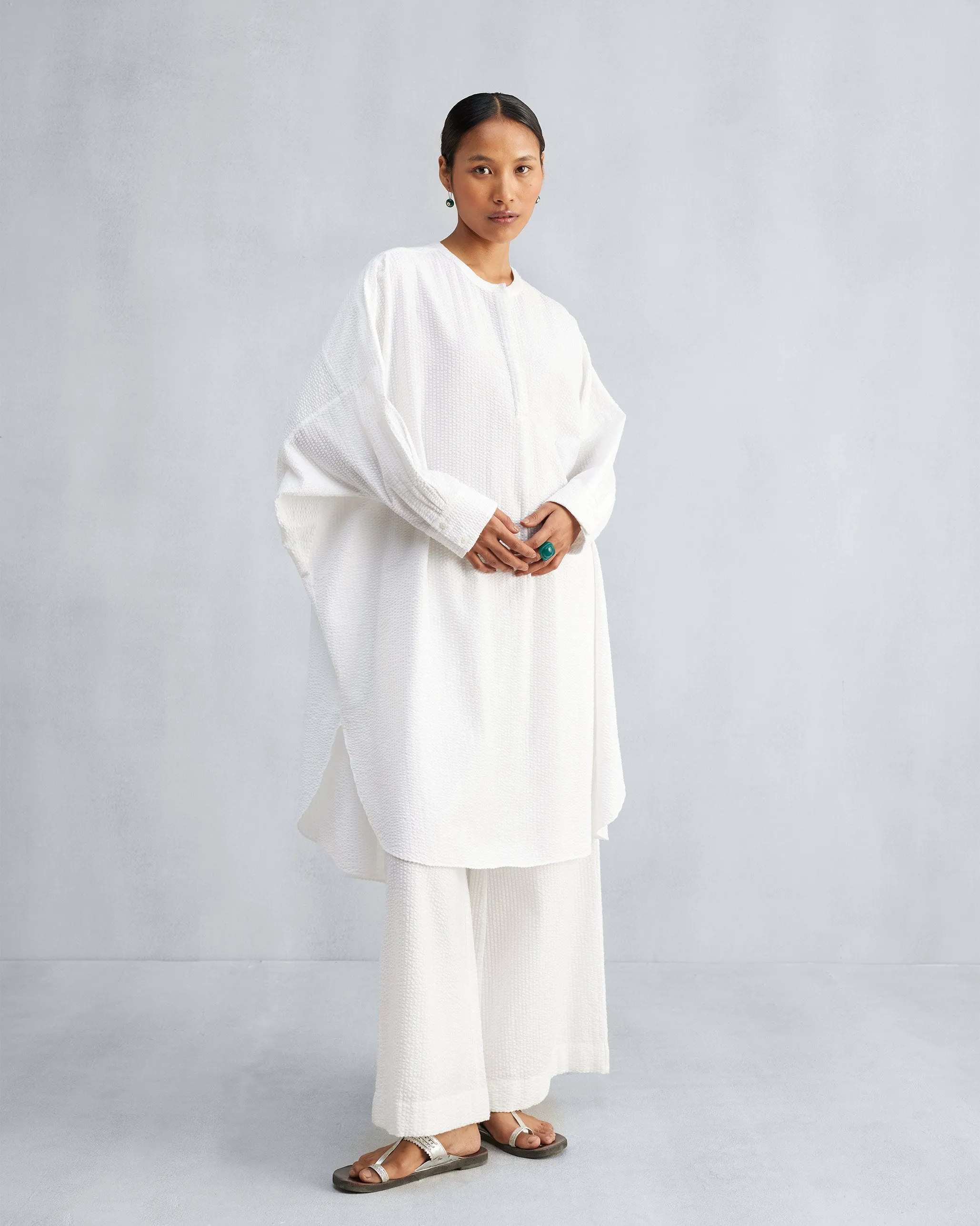 The Lazy Sunday Tunic Set - White