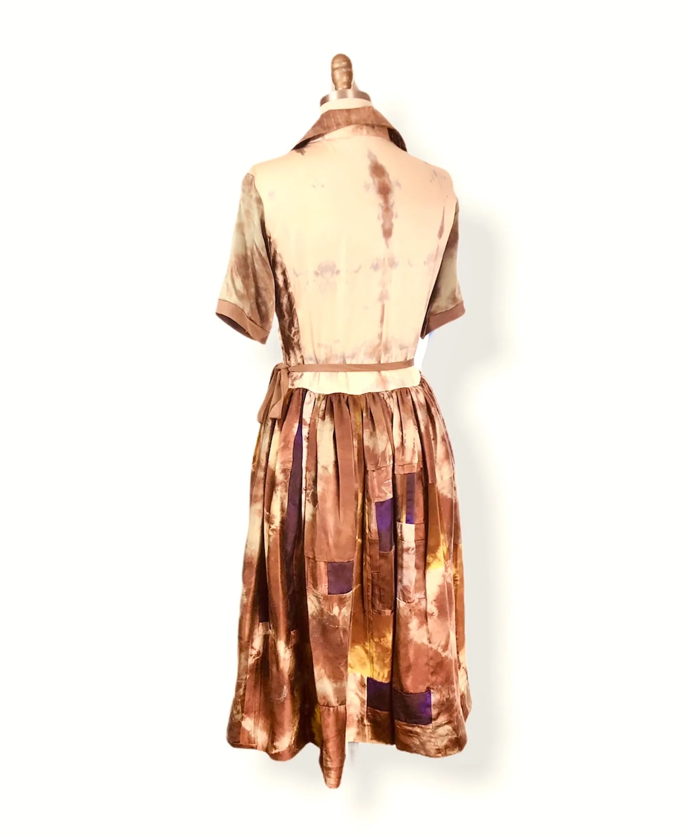 Tie Dyed Patchwork Wrap Dress