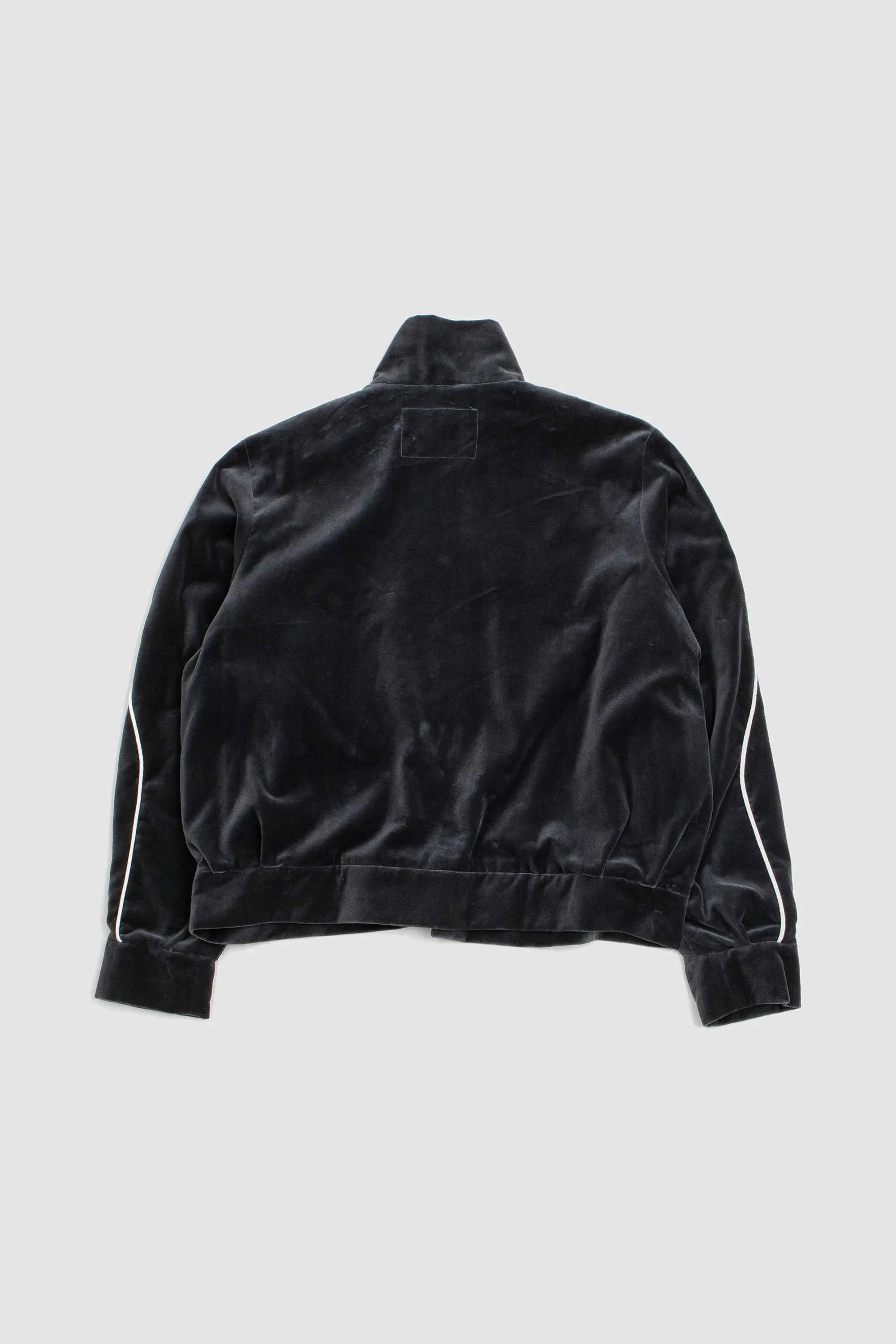 Track Jacket With Piping Cotton Velvet Grey