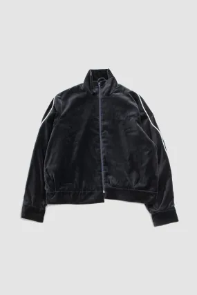 Track Jacket With Piping Cotton Velvet Grey