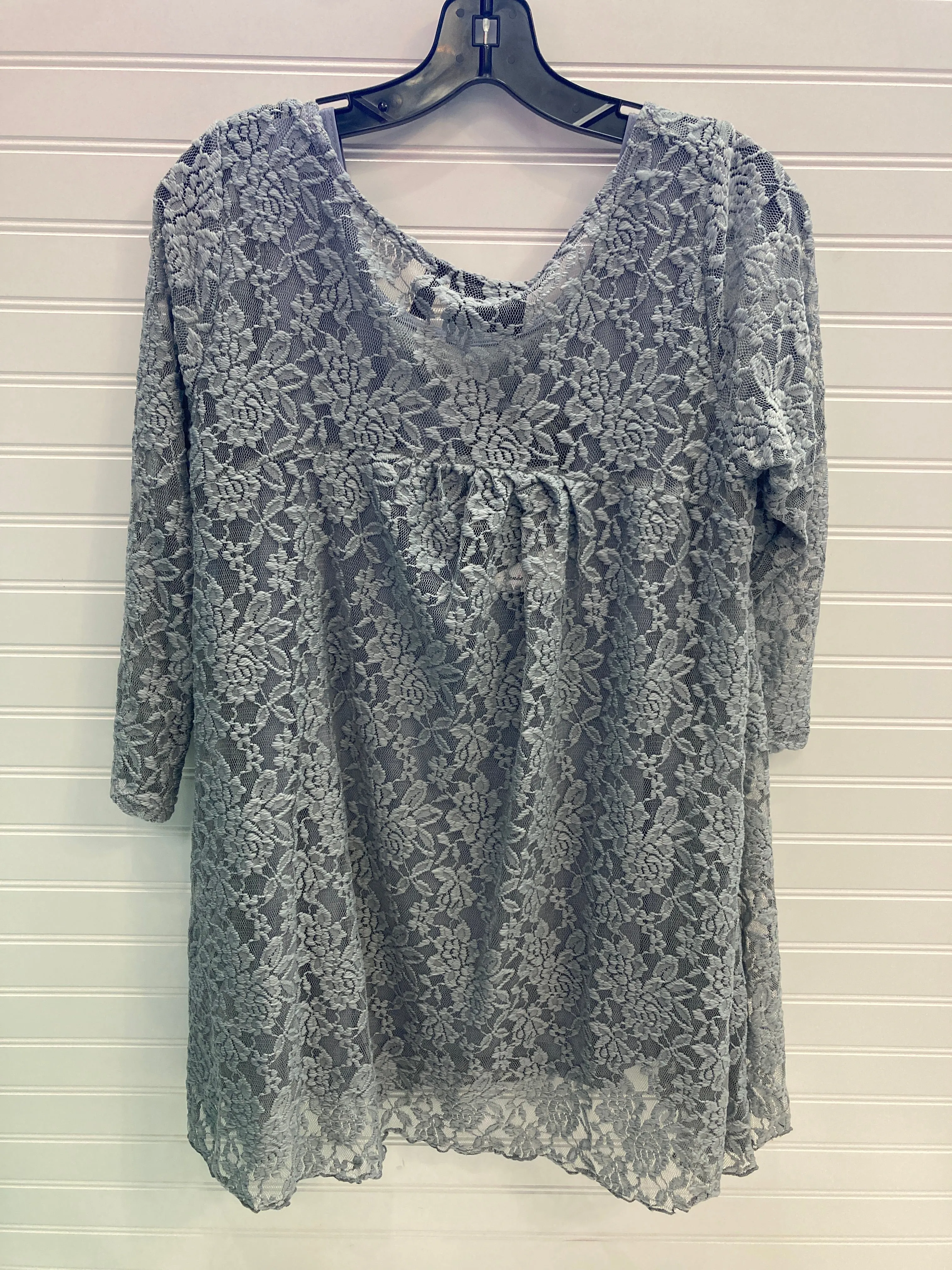 Tunic 3/4 Sleeve By Attitudes by Renee In Blue, Size: M