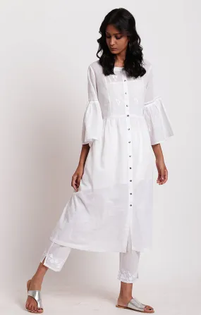 Tunic Dress - white with white sheer pants