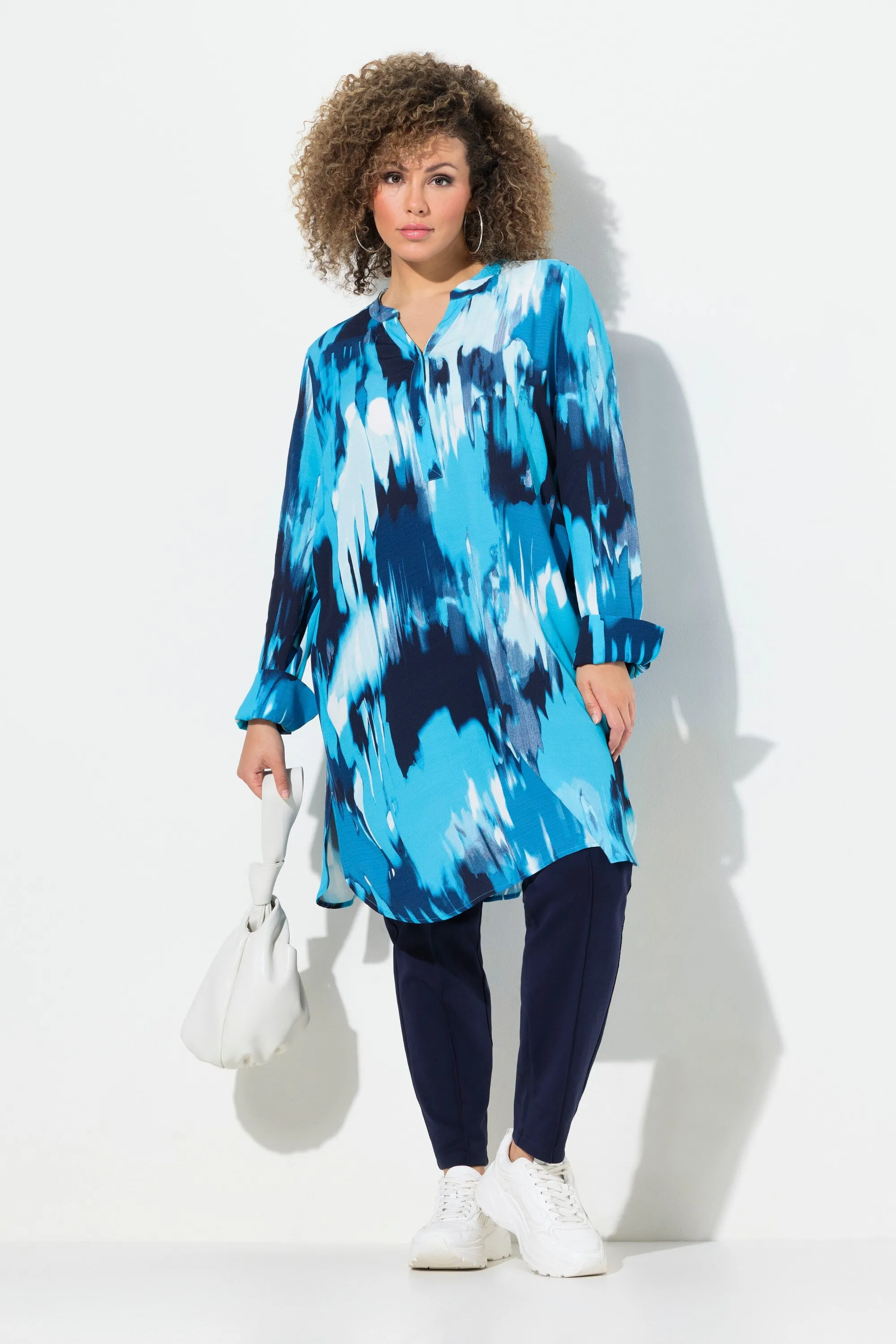Ulla Popken Longline Tunic in Blue