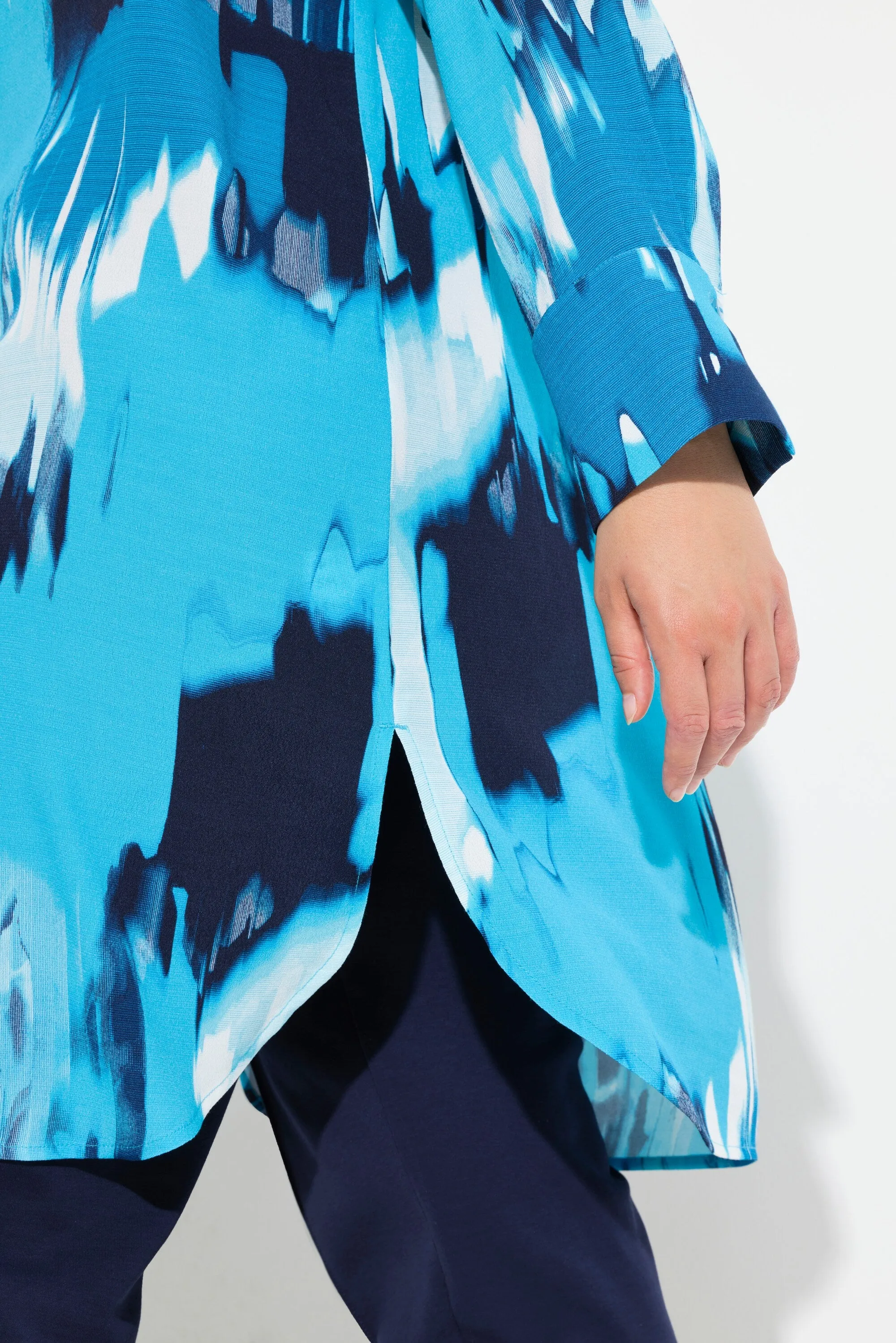 Ulla Popken Longline Tunic in Blue