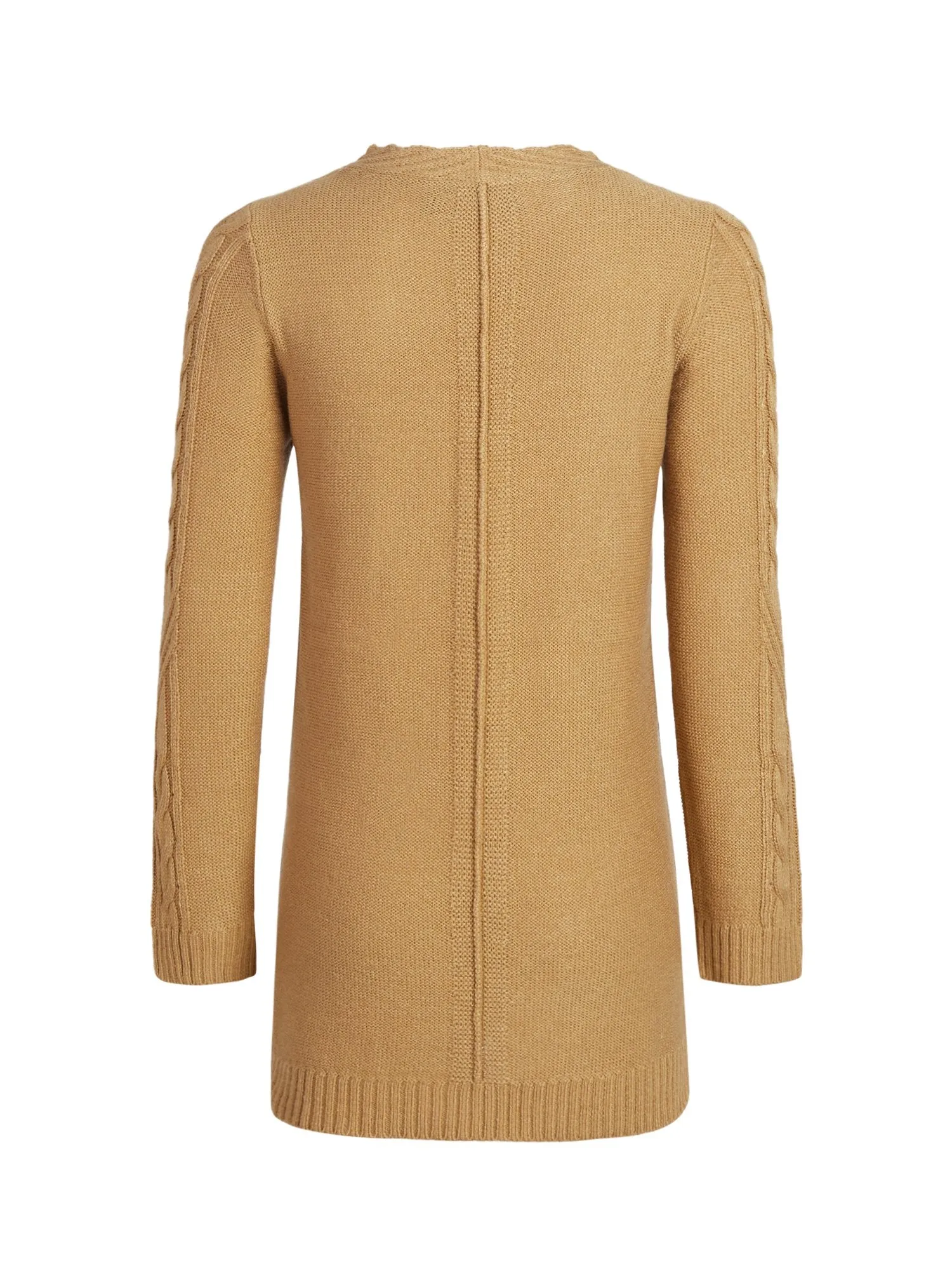 V-Neck Cable-Knit Tunic Sweater