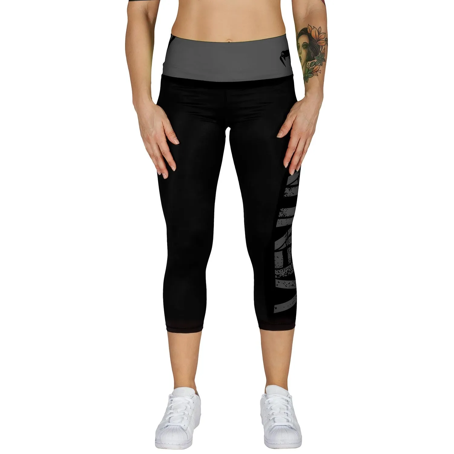 Venum Power Cropped Leggings - Black/Grey