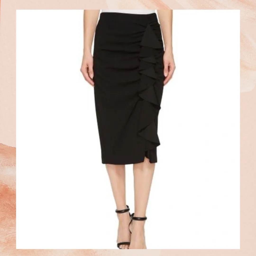 Vince Camuto Black Ruffle Pencil Skirt 3X