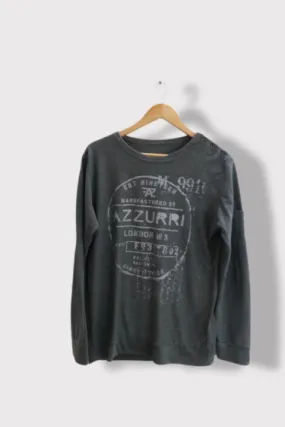 Vintage Azzurri london swear graphics grey long sleeve tees M