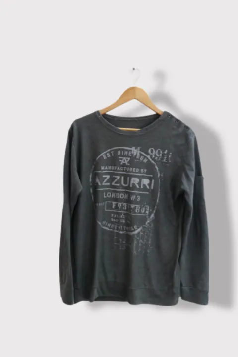 Vintage Azzurri london swear graphics grey long sleeve tees M