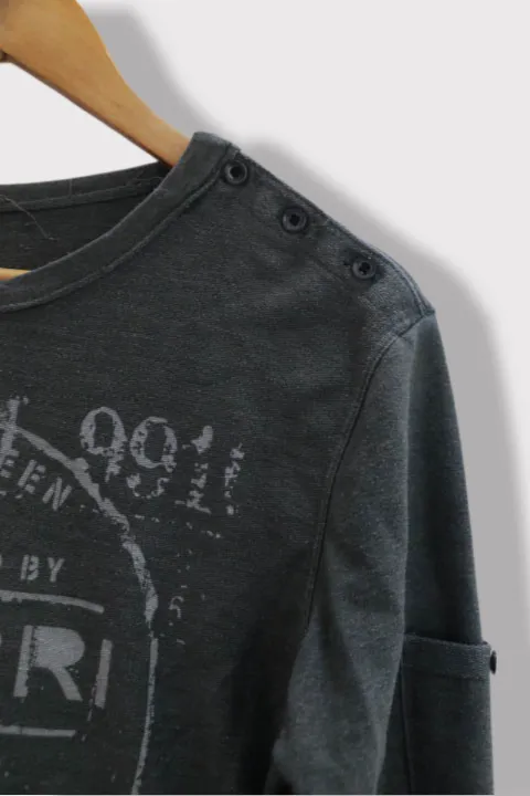 Vintage Azzurri london swear graphics grey long sleeve tees M