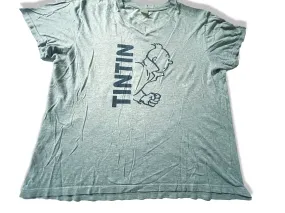 Vintage Grey Tintin graphics men's tees in L/M|L27 W24|SKU 3900